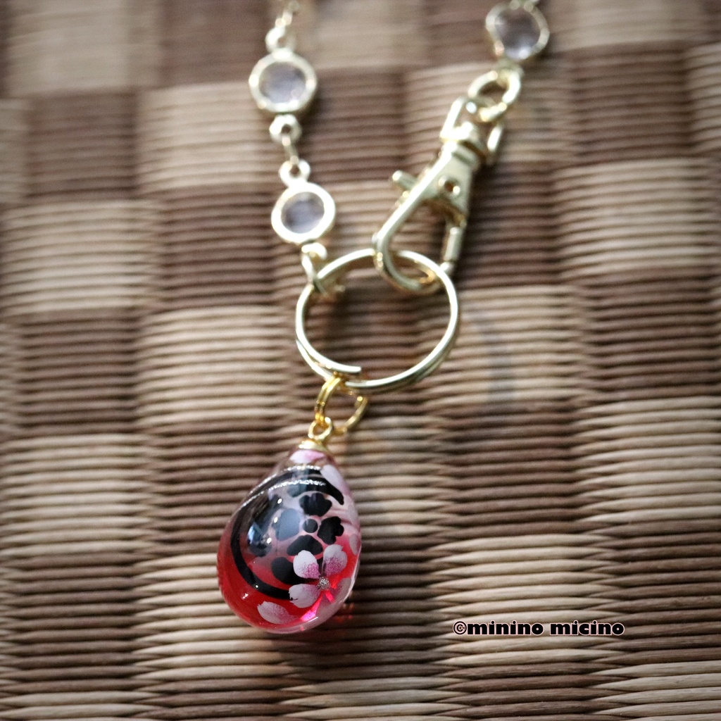 木瓜紋アートバッグチャーム❀清