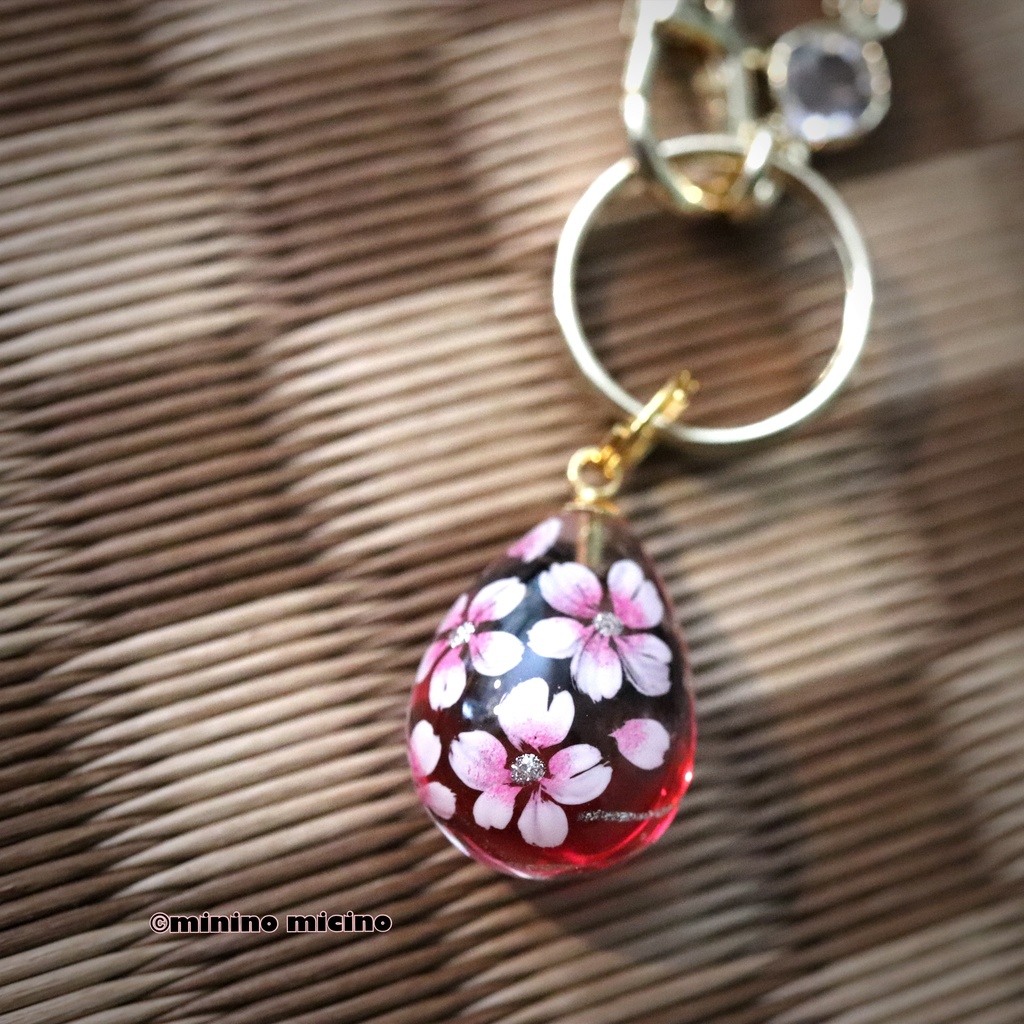 木瓜紋アートバッグチャーム❀清