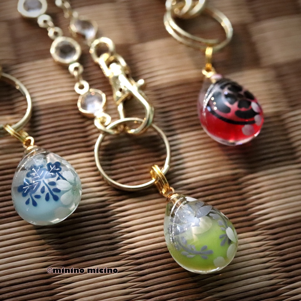 木瓜紋アートバッグチャーム❀清