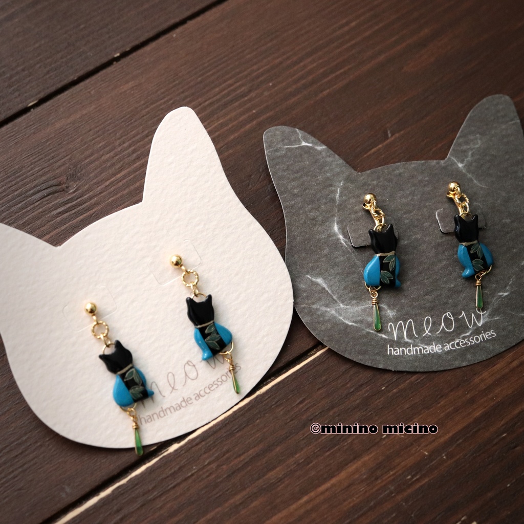 和風マイクロアートイヤリング&ピアス❀笹