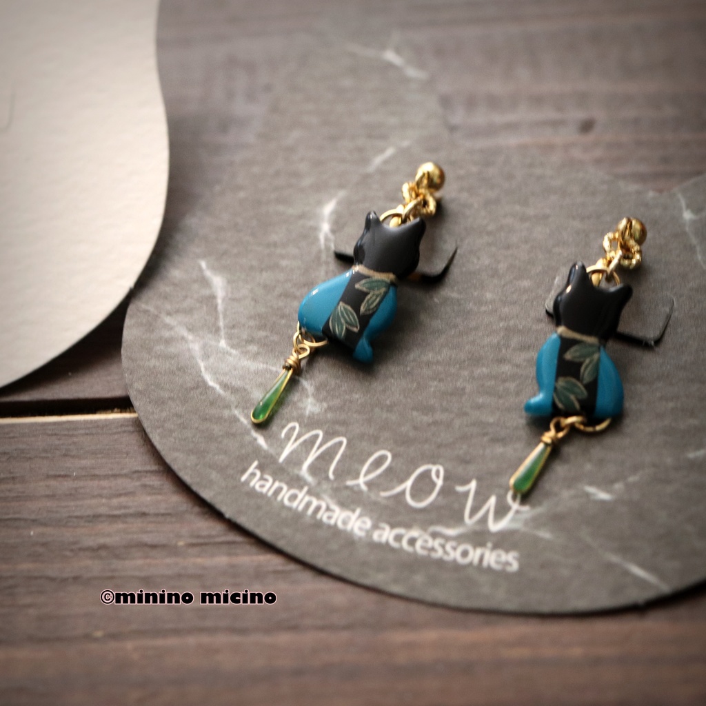 和風マイクロアートイヤリング&ピアス❀笹