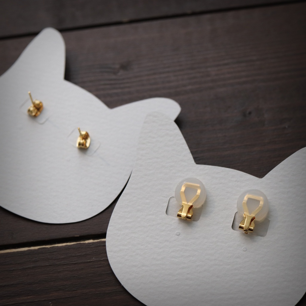 和風マイクロアートキャットイヤリング&ピアス❀清