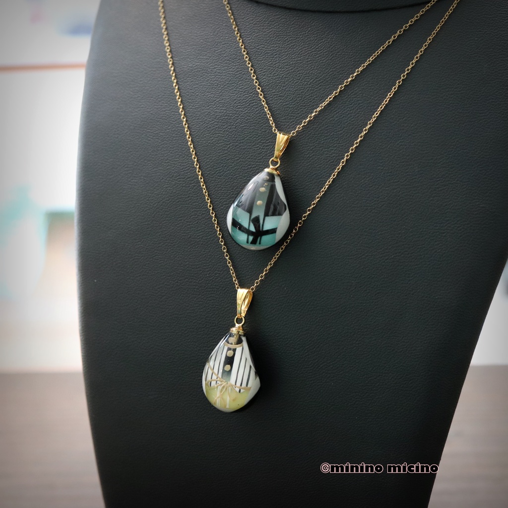 受注 和風アートドロップペンダント❀膝&髭