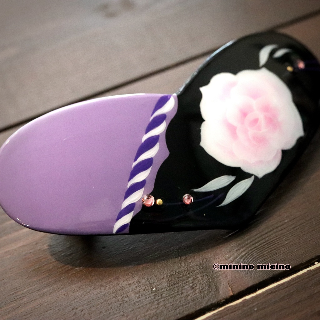 和風ハート型アートバレッタ❀歌