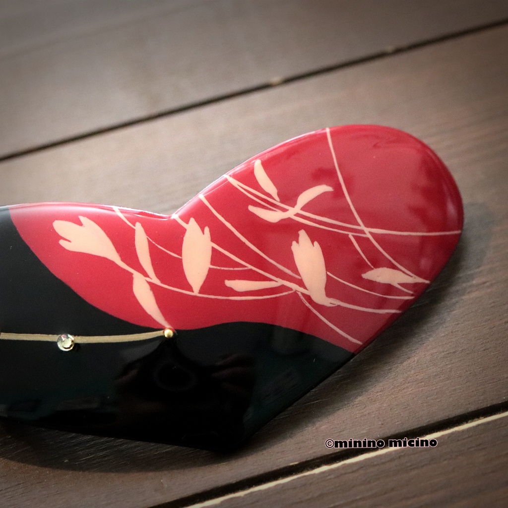 和風ハート型アートバレッタ❀燭