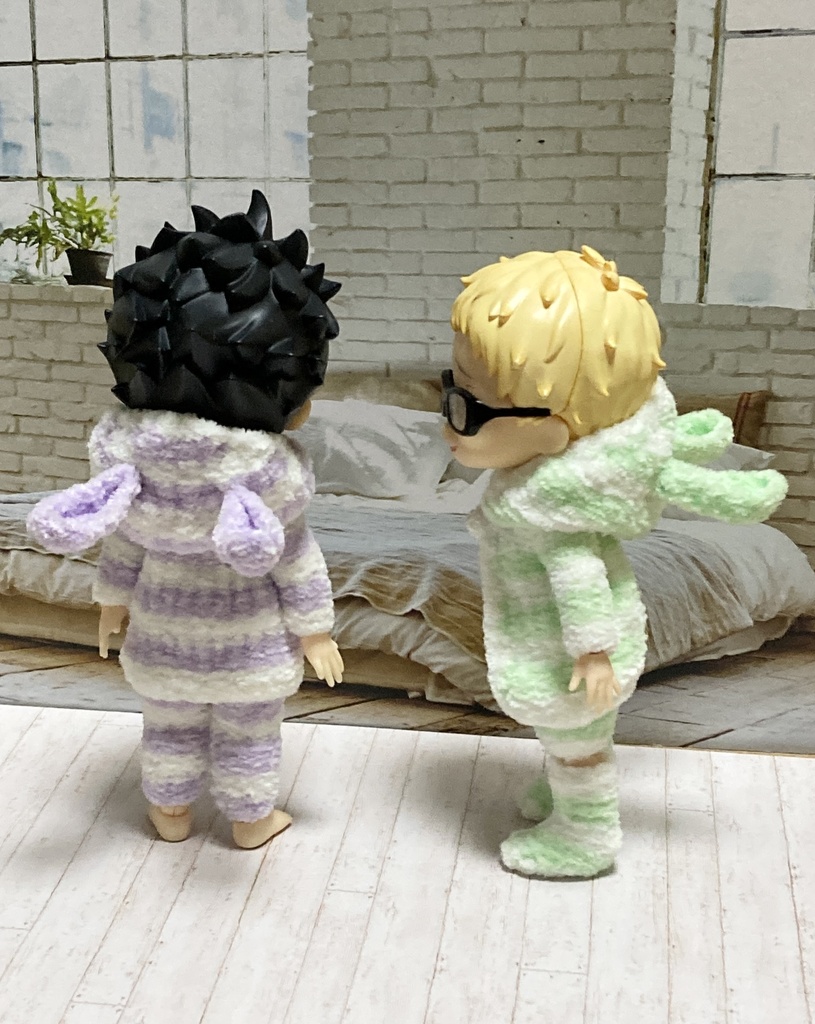 うさ耳付きモコモコボーダー部屋着セット