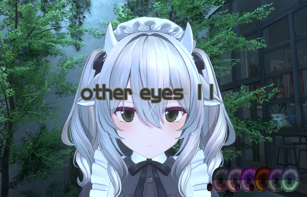 Eyes with green accents