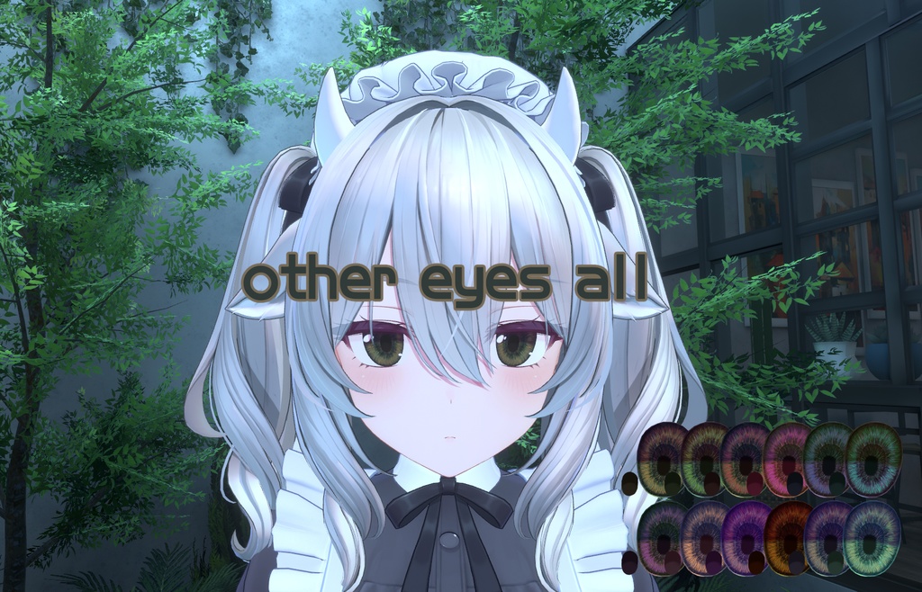 Eyes with green accents