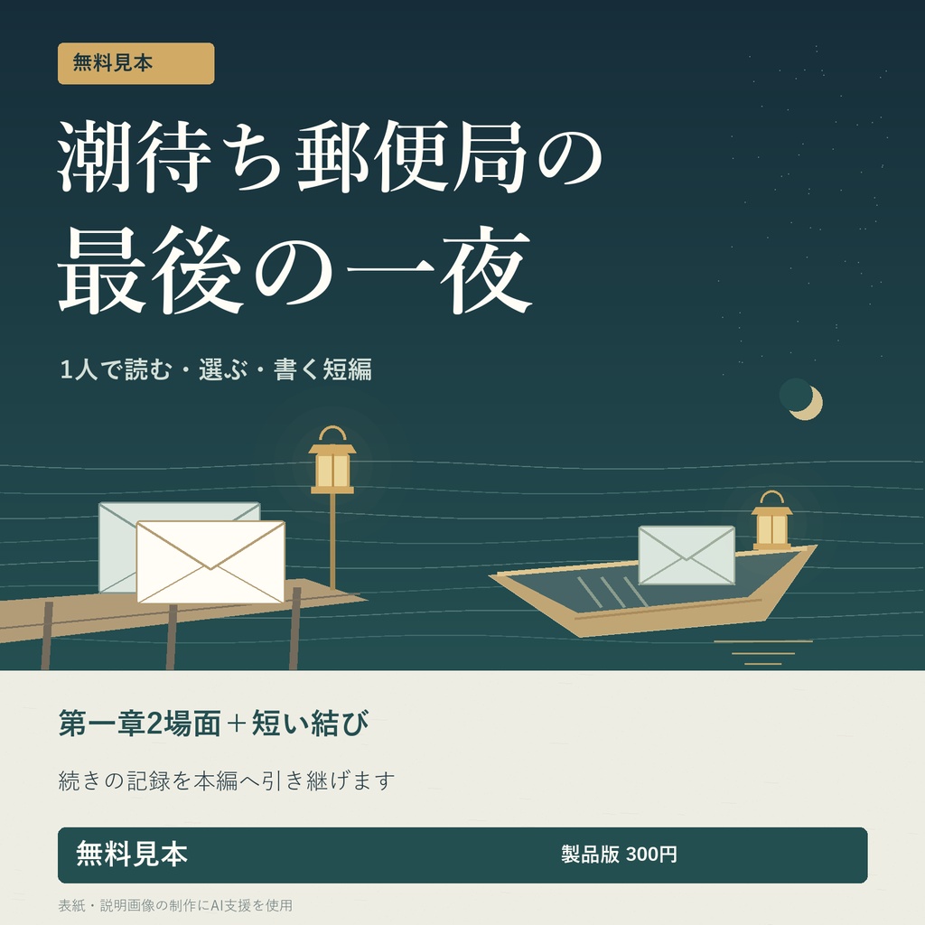 【無料見本】潮待ち郵便局の最後の一夜|1人で読む・書く第一章