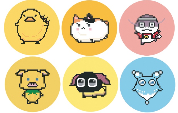 ドット絵缶バッジ