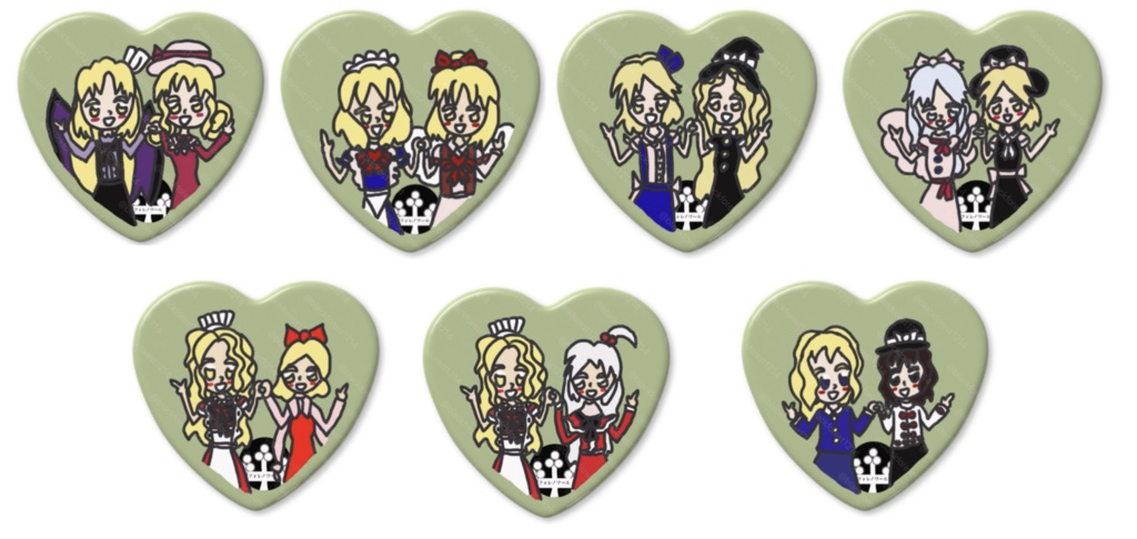 東方旧作&秘封ハート缶バッジ
