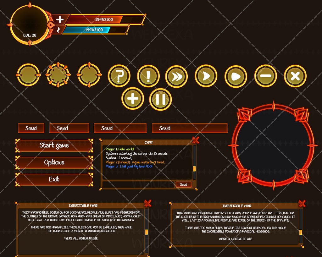 Assets UI インターフェイスアニメ RPG & Interface Anime RPG