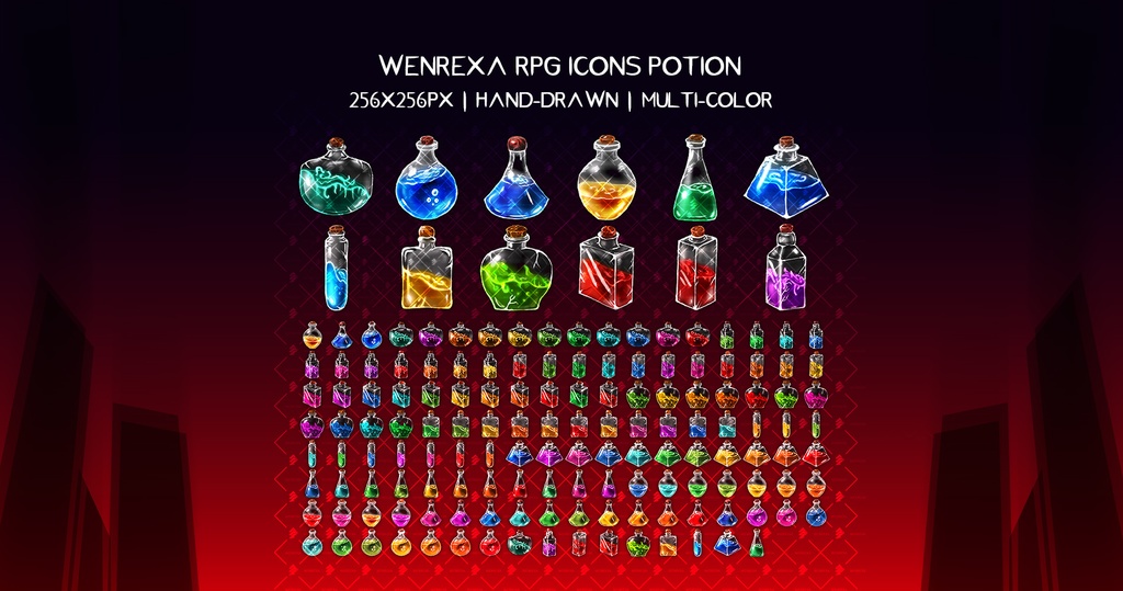 +154 RPG Icons Potion & RPG アイコンの位置