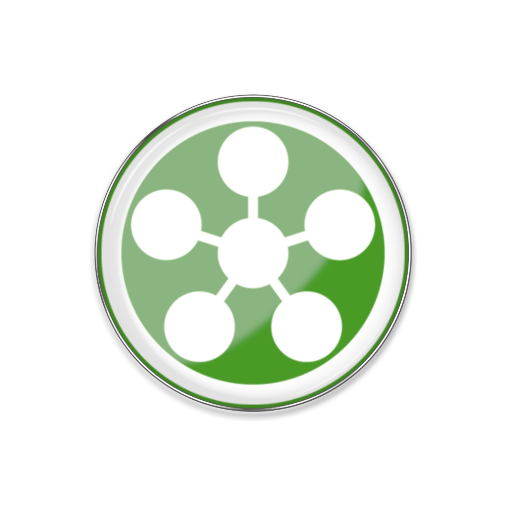 ねこまたじるしのピンバッジ