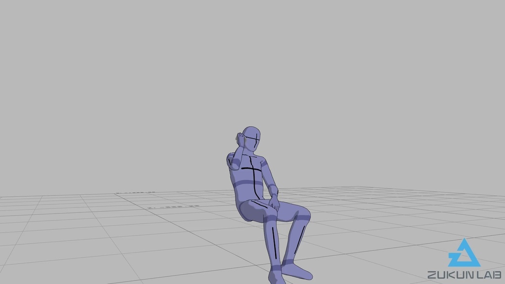 【#8】スマホで通話しながら座っている人②(若者/男性)【モブ用モーション】