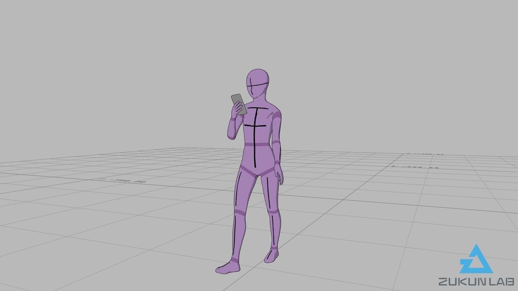【#49】スマホを持ちながら歩いている人①(若者/女性)【モブ用モーション】