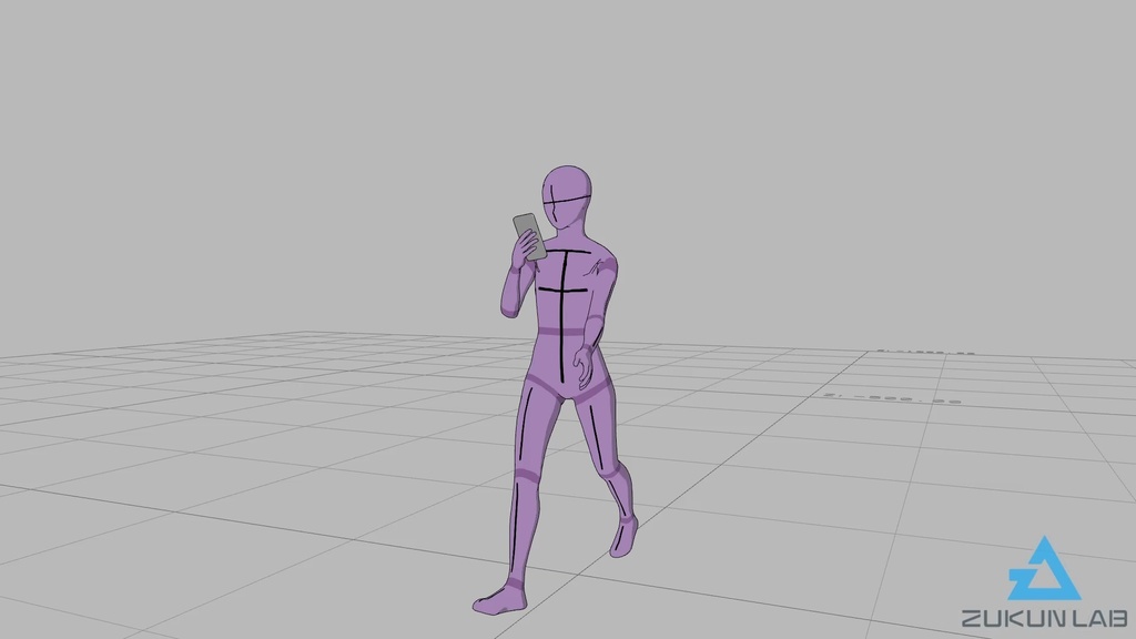 【#49】スマホを持ちながら歩いている人①(若者/女性)【モブ用モーション】