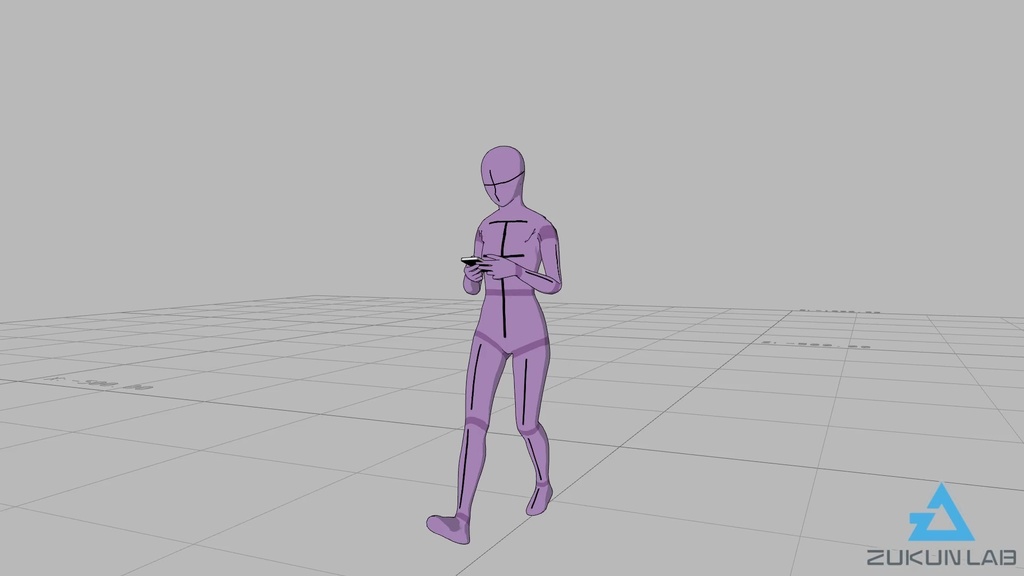 【#50】スマホを持ちながら歩いている人②(若者/女性)【モブ用モーション】