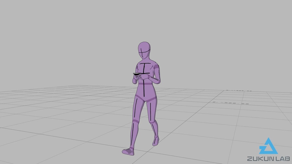 【#50】スマホを持ちながら歩いている人②(若者/女性)【モブ用モーション】