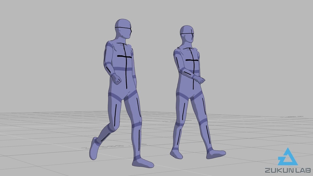 【#58】会話しながら歩いている人②(若者/男性/2人組)【モブ用モーション】