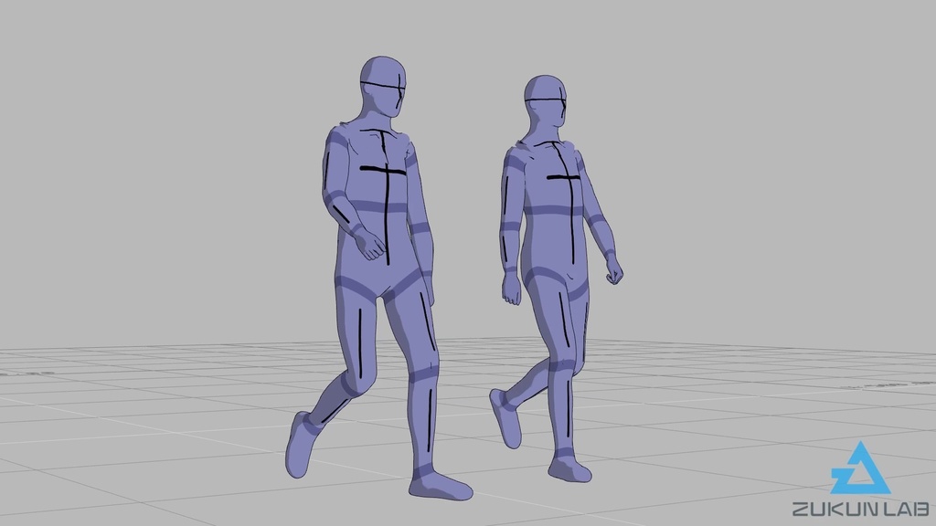 【#58】会話しながら歩いている人②(若者/男性/2人組)【モブ用モーション】