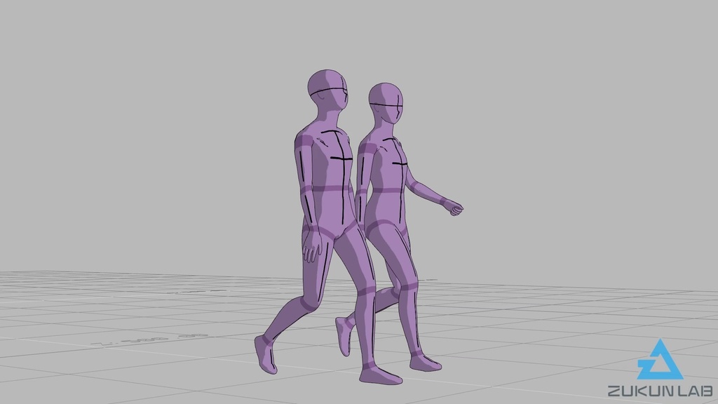 【#57】会話しながら歩いている人①(若者/女性/2人組)【モブ用モーション】