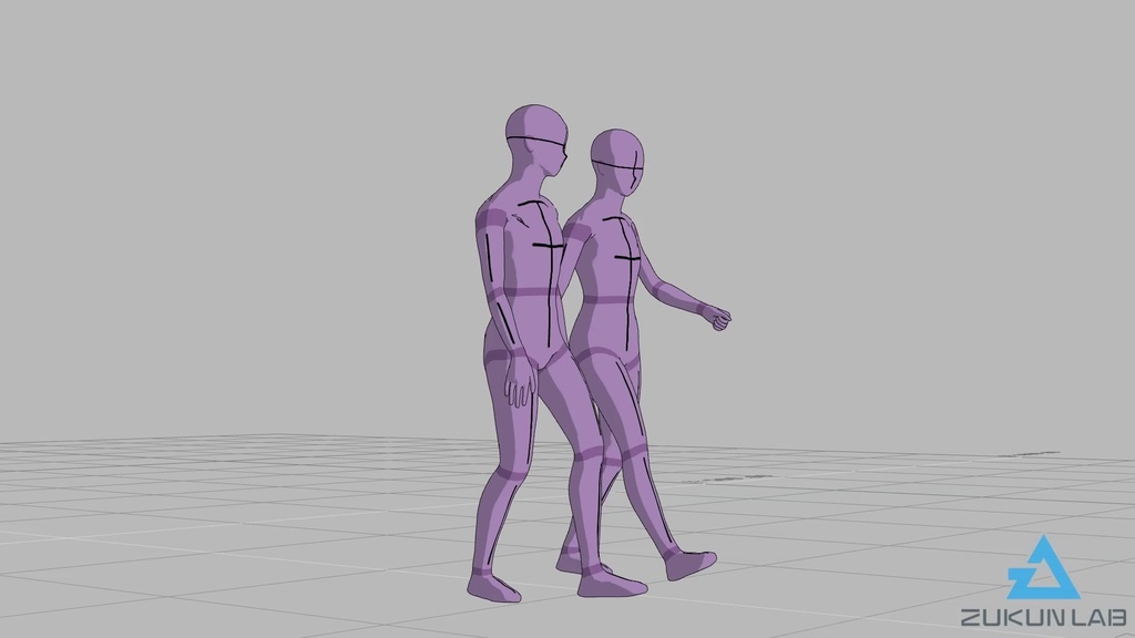 【#57】会話しながら歩いている人①(若者/女性/2人組)【モブ用モーション】