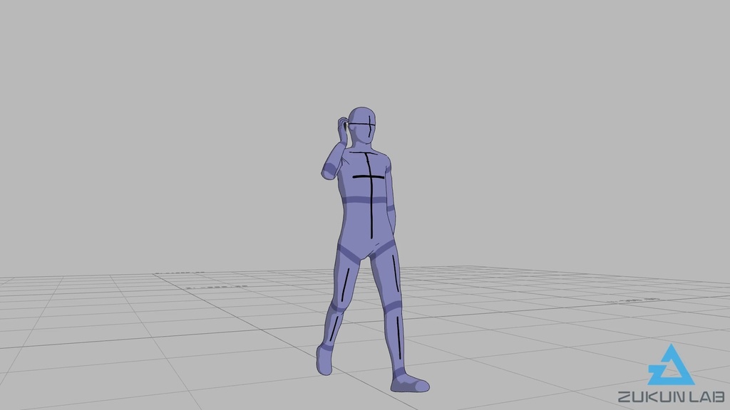 【#55】スマホで通話しながら歩いている人③(若者/男性)【モブ用モーション】