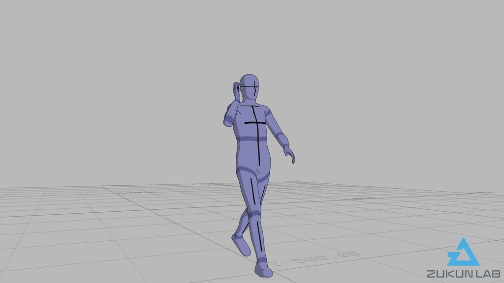 【#55】スマホで通話しながら歩いている人③(若者/男性)【モブ用モーション】
