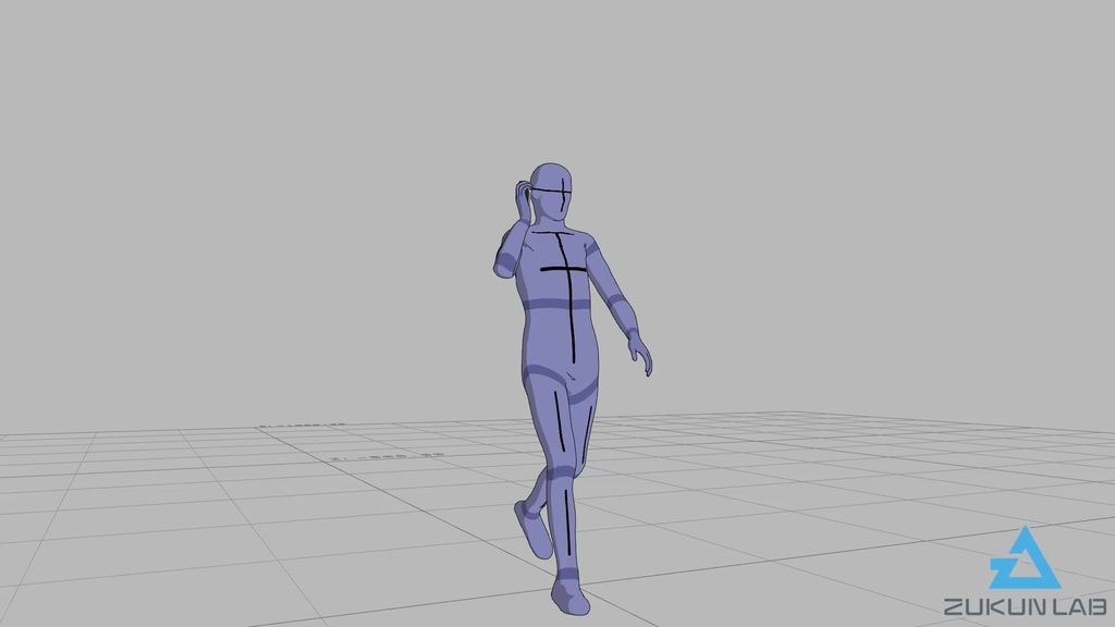 【#55】スマホで通話しながら歩いている人③(若者/男性)【モブ用モーション】