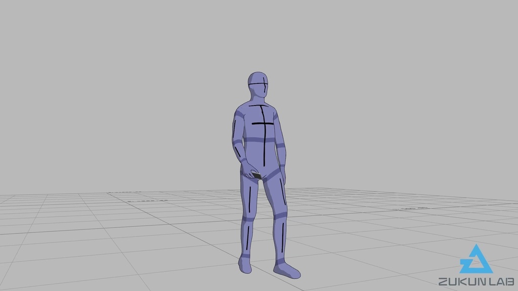 【#67】立ち上がって歩いていく人④(若者/男性/正面/スマホあり)【モブ用モーション】