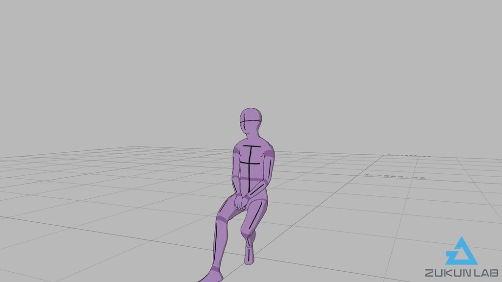 【#64】立ち上がって歩いていく人①(若者/女性/正面)【モブ用モーション】