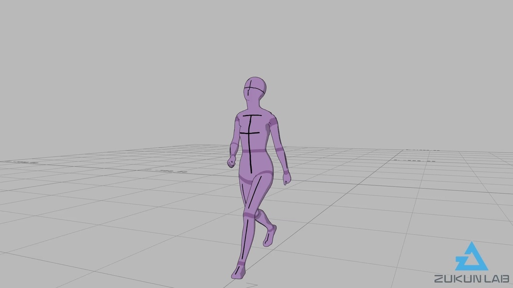 【#64】立ち上がって歩いていく人①(若者/女性/正面)【モブ用モーション】