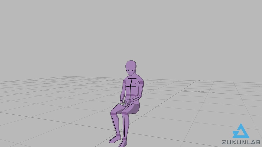 【#65】立ち上がって歩いていく人②(若者/女性/正面/スマホあり)【モブ用モーション】