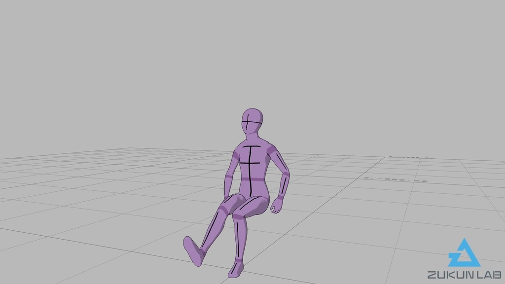 【#72】歩いてきてベンチに座る人②(若者/女性/正面/距離短)【モブ用モーション】