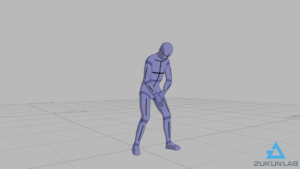 【#74】歩いてきてベンチに座る人④(若者/男性/左前)【モブ用モーション】