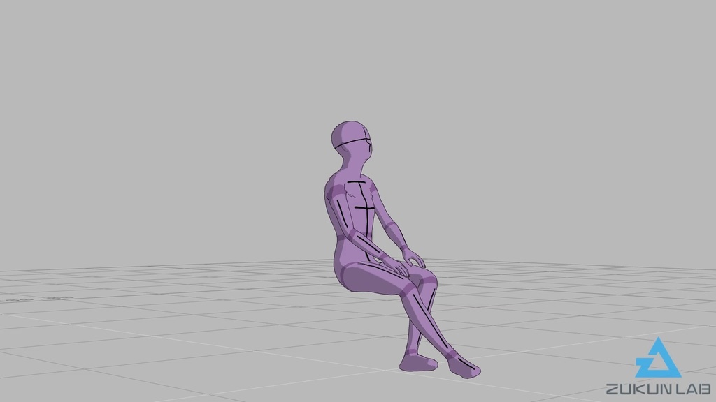 【#75】歩いてきてベンチに座る人⑤(若者/女性/右)【モブ用モーション】