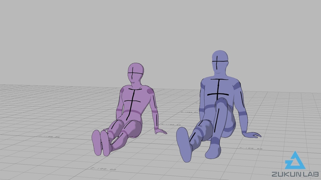 芝生に座る人たち(男女)【モブ用ポーズ集】