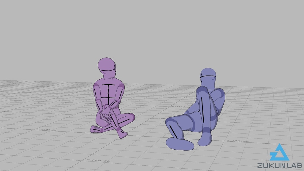 芝生に座る人たち(男女)【モブ用ポーズ集】