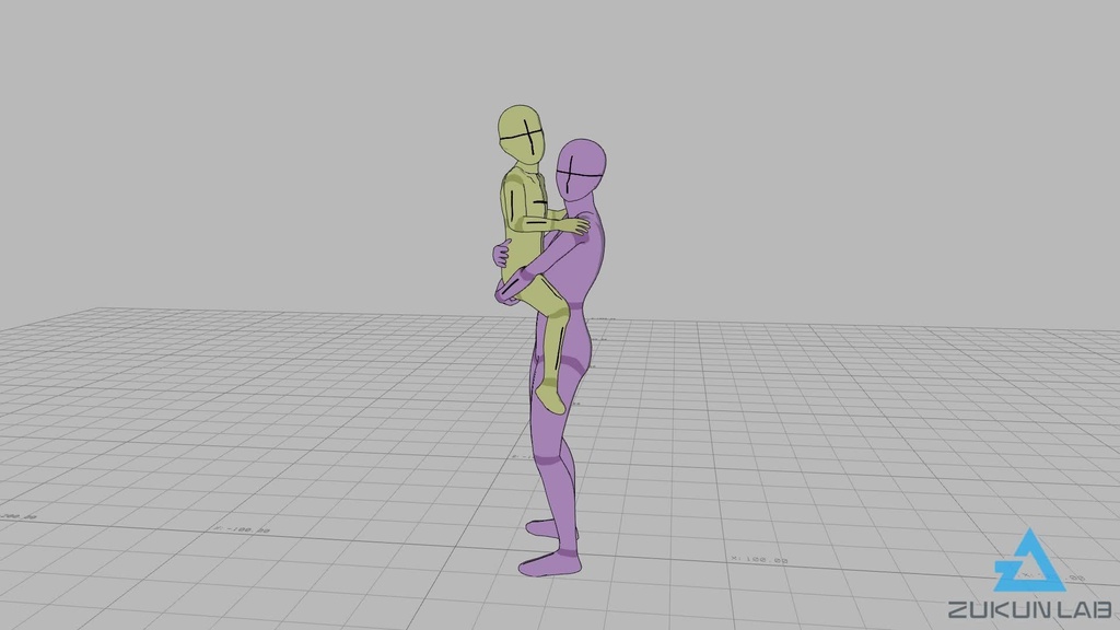 【#124】母親に抱っこされる子供(女性/女の子)【モブ用モーション】