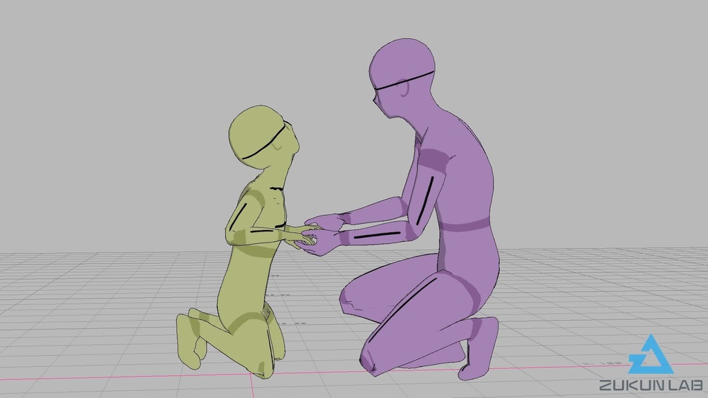 【#127】母親と会話する子供⑥(女性/男の子/座り)【モブ用モーション】