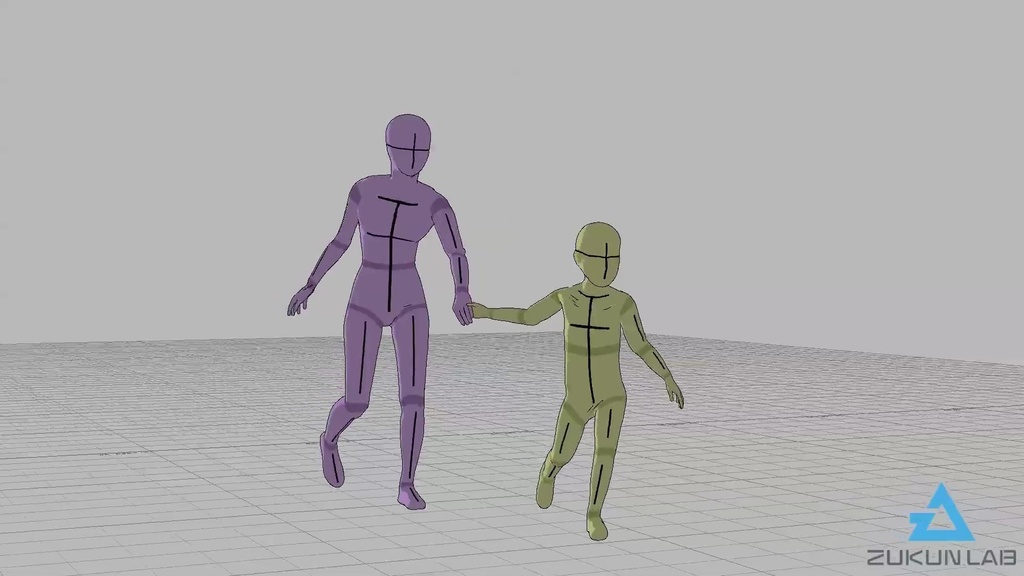 【#136】母親を引っ張りながら歩く子供(女性/男の子)【モブ用モーション】