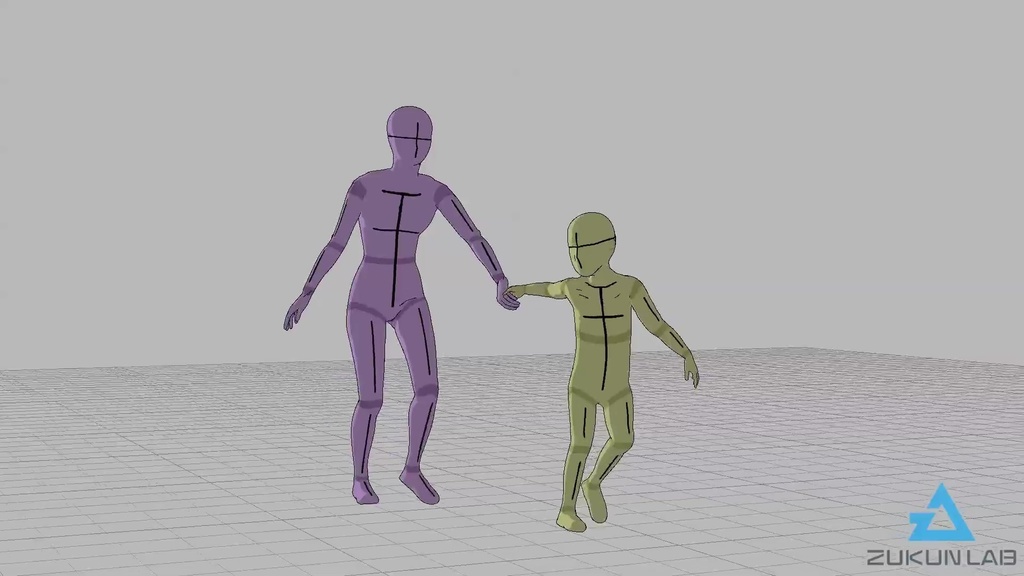 【#136】母親を引っ張りながら歩く子供(女性/男の子)【モブ用モーション】