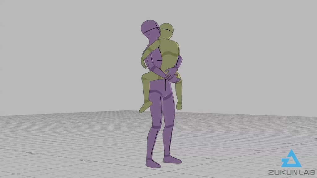 【#140】母親に抱っこされる子供(女性/男の子)【モブ用モーション】