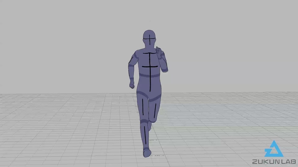 【#142】全力疾走する人②(男性)【モブ用モーション】