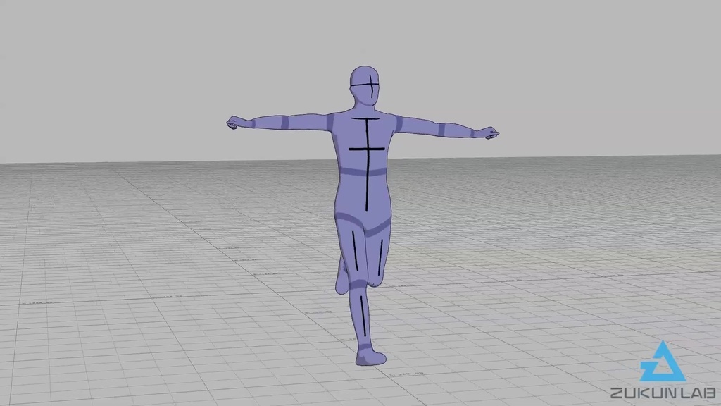 【#145】手を横にして走る人(男性)【モブ用モーション】