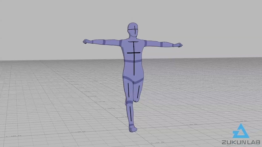 【#145】手を横にして走る人(男性)【モブ用モーション】