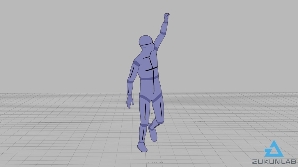 【#150】左手を上げながら走る人(男性)【モブ用モーション】