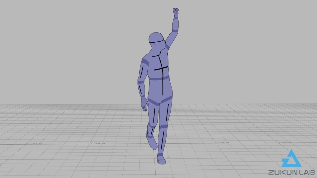 【#150】左手を上げながら走る人(男性)【モブ用モーション】