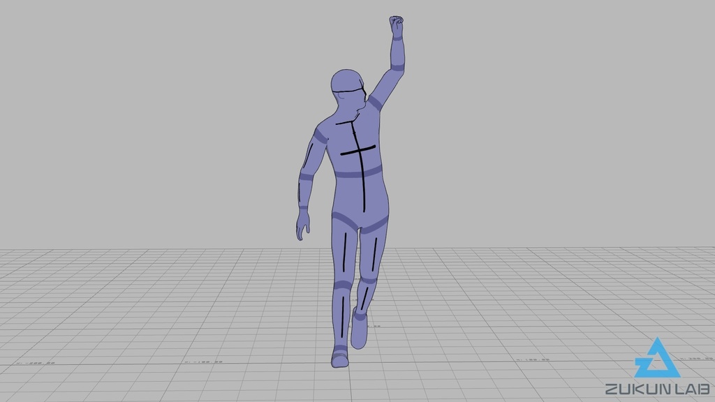 【#150】左手を上げながら走る人(男性)【モブ用モーション】